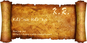 Kása Réka névjegykártya
